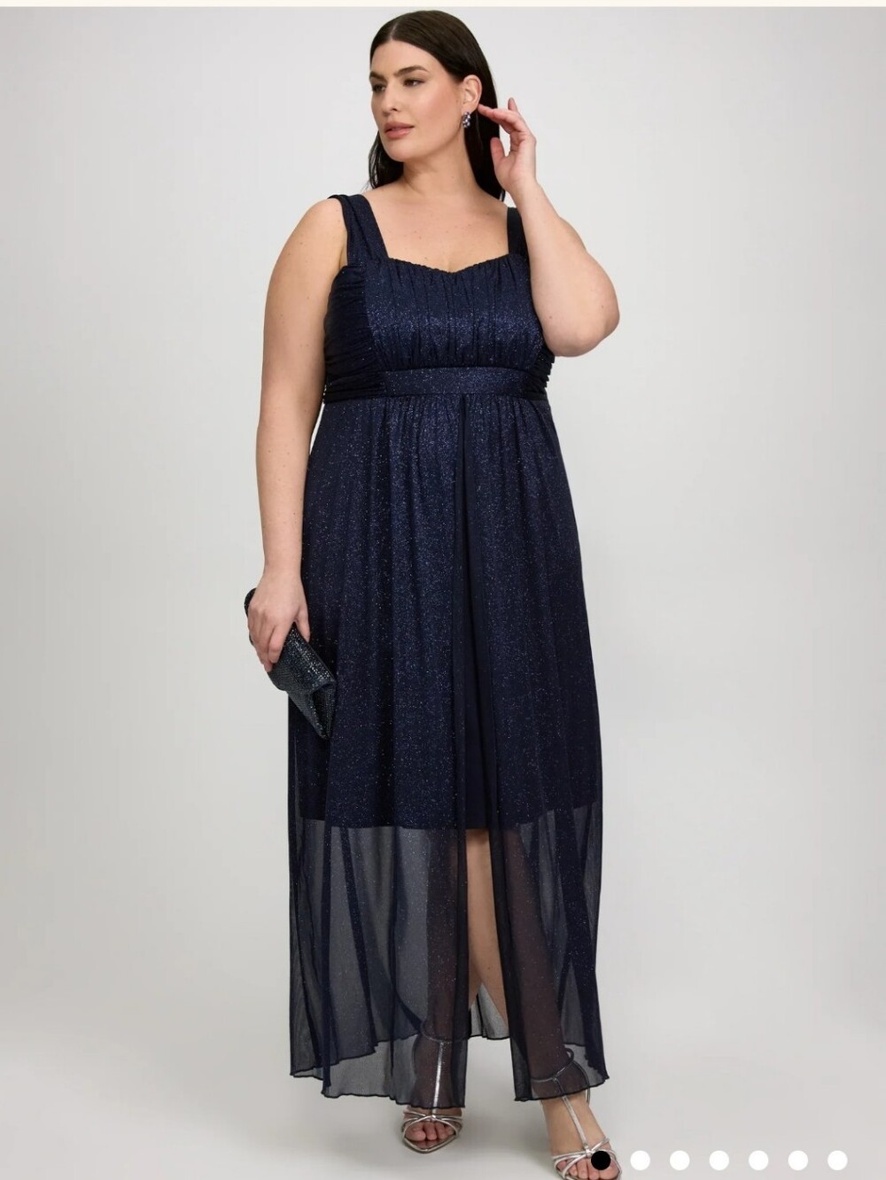 Laura Canada Plus Size Black And Gold Sparkle Evening Maxi Dress